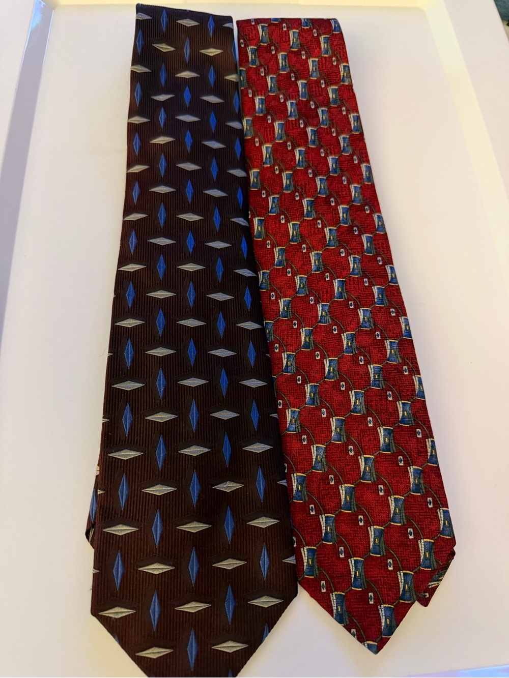 Von Maur Silk Neckties Lot of 2 Ferrell Reed Mark Pendleton